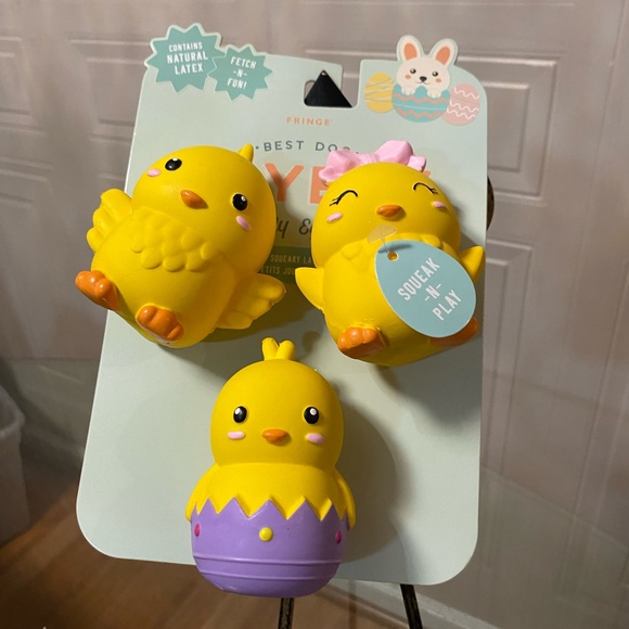 Fringe Yellow Dog Toys Set Of 3 With Squeaker - Picture 5 of 6